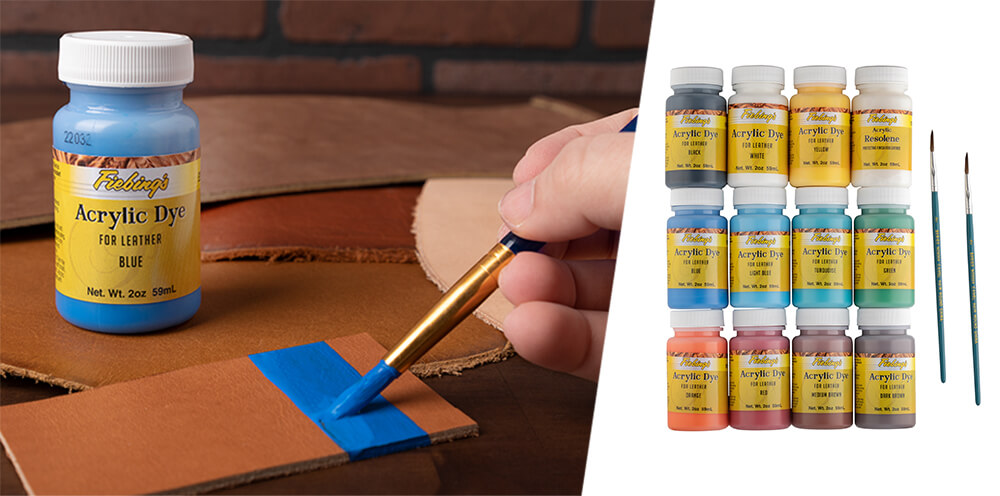 Give your leather creations the perfect finishing touch with Fiebing's Acrylic Dye.